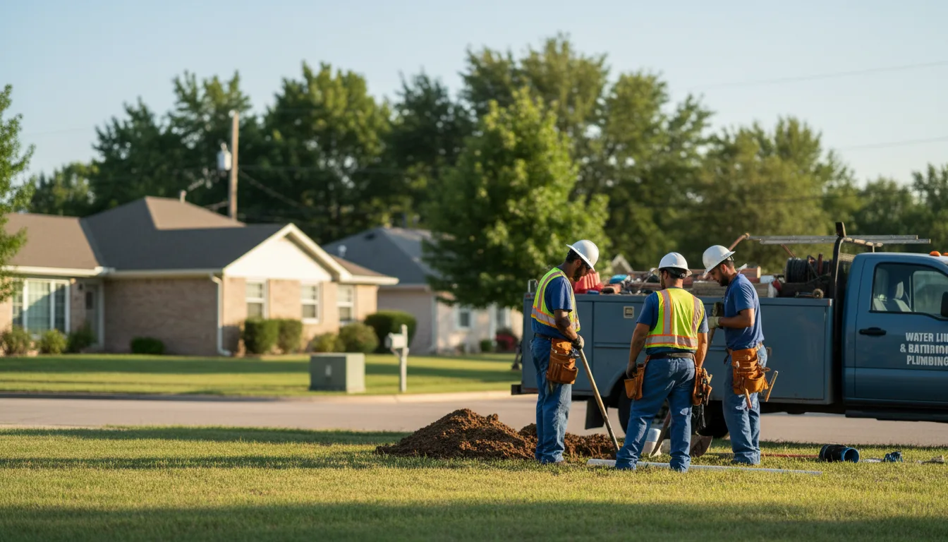 Residential water line and bathroom plumbing service in Williamsburg, IA